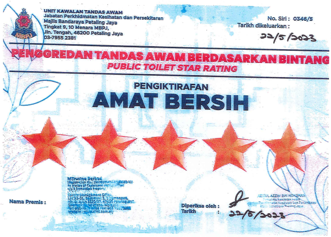 5-Star Toilet Rating MBPJ