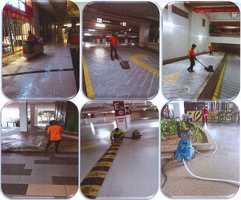 Commercial floor before cleaning